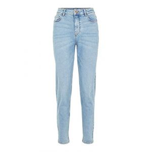 Pieces Jean Taille Haute &agrave; La Cheville Kesia Mom M Light Blue Denim