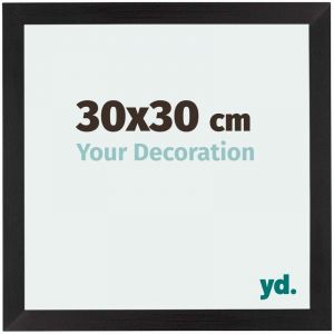 Yd. - Your Decoration - 30x30 cm - Cadres Photo en mdf Avec Verre acrylique - Anti-Reflet - Excellente Qualit&eacute; - Noir Grain de Bois - Cadre