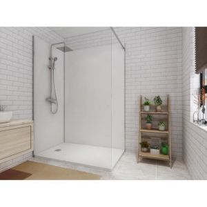 Image de Lot de 2 panneaux muraux de douche blanc en aluminium avec profilés - L. 90 x L. 120 x H. 210 cm ITZIAR