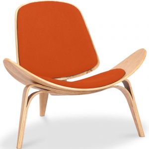 Privatefloor Fauteuil Design - Fauteuil Scandinave - Revêtement En Tissu - Luna Orange