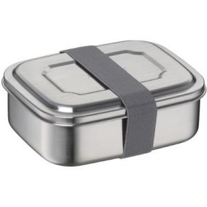 Thermos THERMOcafé by TC Sandwich Box Boîte à sandwich 0,80 l, bleu saphir, en acier inoxydable non laqué, avec bande textile, pour l'université, l'école, le bureau, passe au lave-vaisselle