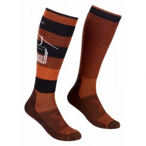 Ortovox Free Ride Long Socks - Chaussettes ski homme Clay Orange 39 - 41