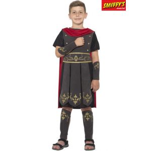 Smiffy's Costume soldat romain, Noir, avec tunique et cape attach&eacute;e, manchettes et chevil