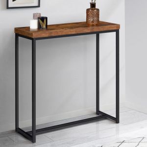 Image de Idmarket Console DAYTON plateau épais effet vieilli design industriel