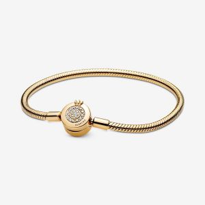 Pandora Bracelet Maille Serpent O Couronné Scintillant Moments - Taille Taille 18