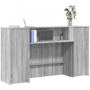 VidaXL Bureau de r&eacute;ception sonoma gris 180x50x103,5 cm bois ing&eacute;nierie