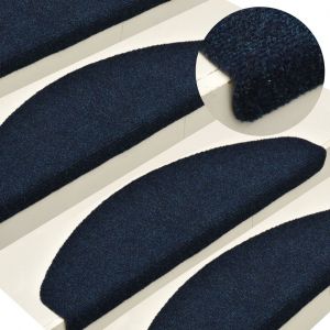 VidaXL Tapis autoadhésifs 10 pcs Bleu marine 56x17x3 cm Aiguilleté