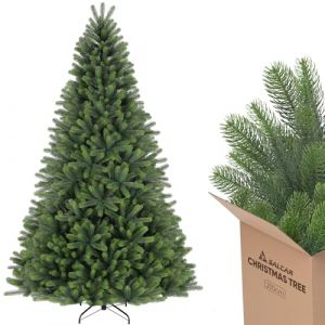 Salcar Sapin de Noël Artificiel 210cm, Arbre de Noel avec 100%-PE Pointes de Branche, Gants et Pieds de Sapin de Noël en Métal, Lgnifuge, Assemblage Rapide