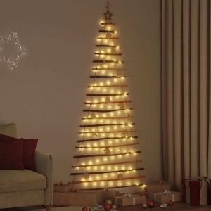 VidaXL Sapin De No&euml;l Avec 130 Led Naturel 210 Cm Fr&ecirc;ne Massif