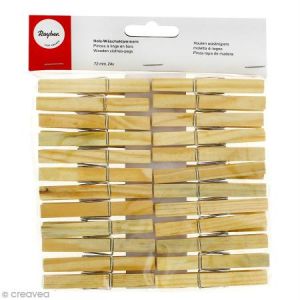 Image de Rayher Pinces à linge en bois - 72 mm - 24 pcs