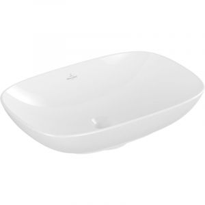 Image de Villeroy & Boch Vasque rectangle à poser Loop & Friends non meulé, 62 x 42, blanc, vasque avec trop plein