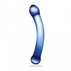 Image de Dildo en Verre Point G Curved Bleu