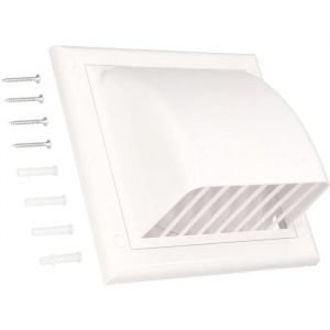 Kotarbau - Conduit d'air mural - Diamètre : 125 mm - Sortie murale avec clapet anti-retour - Couvercle de ventilation pour systèmes de ventilation