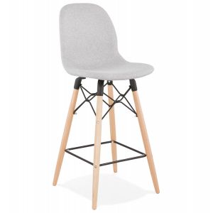 Alter Ego Tabouret snack mi-hauteur 'GALACTIK MINI' en tissu gris clair style scandinave