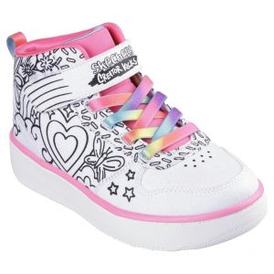 Skechers Baskets fille SPORT COURT 92 - COLOR ME KIC blanc