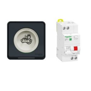 Schneider Electric Kit voiture &eacute;lectrique Protection + Prise renforc&eacute;e &eacute;tanche Mureva Styl, anthracite