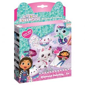 TM ESSENTIALS GABBY'S DIAMANTBASTELN - Kit de bricolage color&eacute; et cr&eacute;atif pour enfants, peinture diamant, jouet id&eacute;al pour filles et gar&ccedil;ons