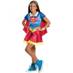 Rubie's Deguisement Supergirl Fille Taille 5/7 ans - Costume officiel Luxe - DC Super Hero Girls