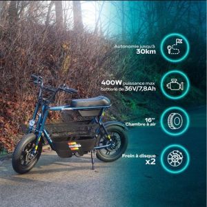 Urbanglide Draisienne &eacute;lectrique thunder 160 &ndash; 25 km/h, 30 km d'autonomie, freins &agrave; disque, 16''