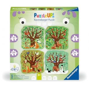 Ravensburger Up 12004002 4 Puzzles 4 Saisons de 12, 16, 20, 24 pièces, avec Grands modèles d'images et livret de Connaissances, pour Enfants de 3 Ans