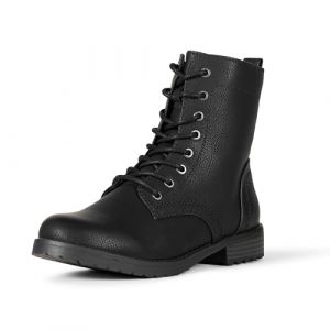 Essentials Amazon Bottes Montantes &agrave; Lacets Femme, Noir, 38.5 EU