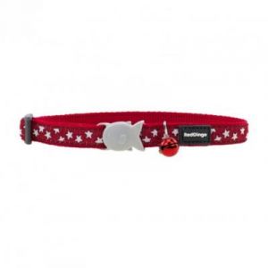 Image de RedDingo Collier pour Chat Rouge Etoiles Blanc 20-32 12 mm