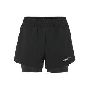 Craft ADV Essence 2in1 Short 2 Short De Running Femmes - Noir, Taille XXL