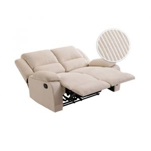 Loungitude Canapé de relaxation 2 places en velours côtelé - beige