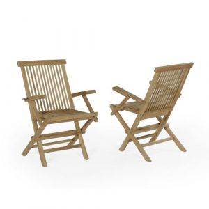 Teck'Attitude Lot de 2 fauteuils pliants en teck Ecograde© Java