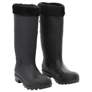 VidaXL Bottes de pluie avec chaussettes amovibles noir taille 40 pvc