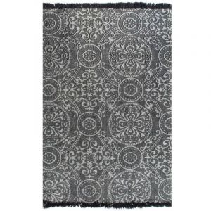 Image de VidaXL Tapis Kilim Coton 160 x 230 cm avec motif Gris