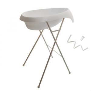 Teggi Baignoire Ergonomique Bébé Avec Thermomètre Blanc + Pied + Tuyau