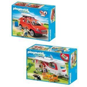 Image de Playmobil 5434 + 5436 Summer Fun - Caravane et voiture