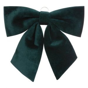 Déco de Noël Noeud en Velours Vert 35 x 38 cm