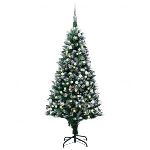 VidaXL Arbre De No?L Artificiel Led Et Boules Et Pommes De Pin 180 Cm