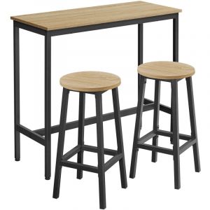 Table de bar + 2 tabourets - sonoma - LBT219B11