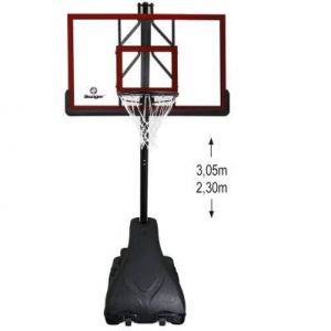 Image de Panier de Basketball Pro Deluxe Platinium sur Pied et Mobile, Hauteur Réglable de 2,30m à 3,05m