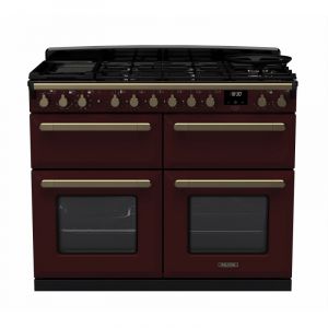 Falcon PIANO DE CUISSON ESTEL DELUXE BC TAB MIX 110 CM BORDEAUX LAITON ANTIQUE