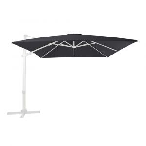 Axi Apollo Premium Parasol Déporté Blanc/Gris - Parasol Déporté Rectangulaire 300x300cm - Parasol Pied Déporté, structure aluminium - Rotation 360