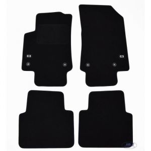 Tapis de sol sur mesure - J&J AUTOMOTIVE - Citroën C3 Aircross 2 - Velours noir - Antidérapant - Imperméable