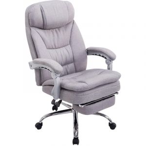 CLP Fauteuil de bureau XL Troy en tissu gris