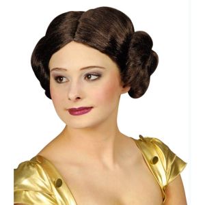 Ruedelafete Perruque Leia, Choco/Noir