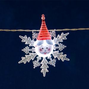 Konstsmide P&egrave;re No&euml;l en acrylique avec cristaux de neige 8 LED