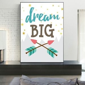 Toile Dream Big 30*40cm - Enfant Bebe - Affiche Poster Décoration - Pop Art Deco