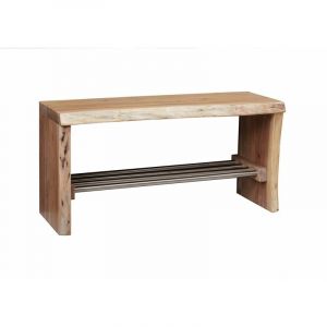 Massivmoebel24 - Banc d'entr&eacute;e 81x30 Acacia laqu&eacute; Bois naturel pure acacia 716