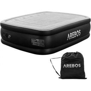 Arebos Matelas gonflable, matelas pneumatique, autogonflant, 203 x 152,5 x 51 cm, convient pour 2 personnes Gris/Anthracite