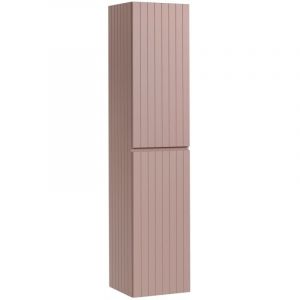 Meublorama - Colonne de salle de bain icon 160 cm – 2 portes – Finition rose poudré – Meuble suspendu moderne