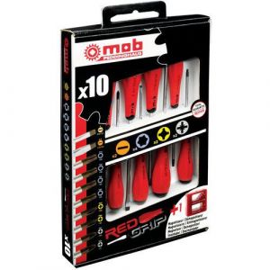 Mob Jeu 10 tournevis redgrip 2 f + 4 torx + 2 ph+2 pz,