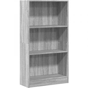 VidaXL Bibliothèque sonoma gris 60x24x109 cm bois d'ingénierie, étagère à livres, porte-livres, support à livres, armoire de rangement