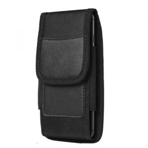 Avizar Étui Ceinture Vertical Smartphone Universel Port Stylet Et Mousqueton Noir
